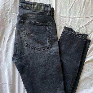 R13 Jenny Mid Rise Skinny Black Wash Jeans